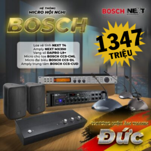 Hệ thống âm thanh phòng họp DK 25 (6 Micro VIS + 4 loa Next)