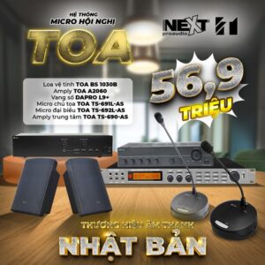 Hệ thống âm thanh phòng họp DK 32 (7 micro TOA + 2 loa TOA)