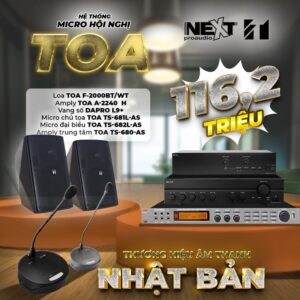 Hệ thống âm thanh phòng họp DK 34 (10 micro TOA + 8 loa TOA)